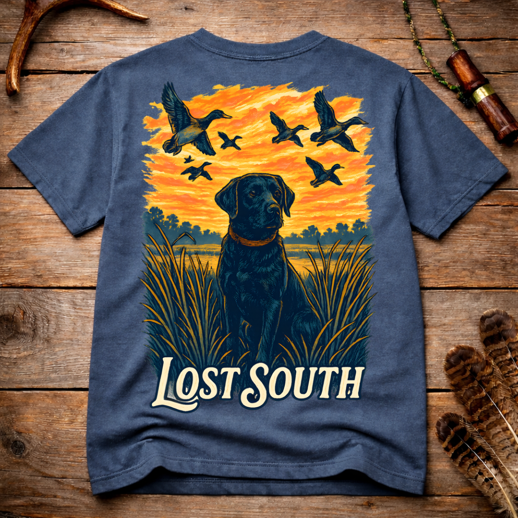 “Black Lab at Sunset” T-shirt
