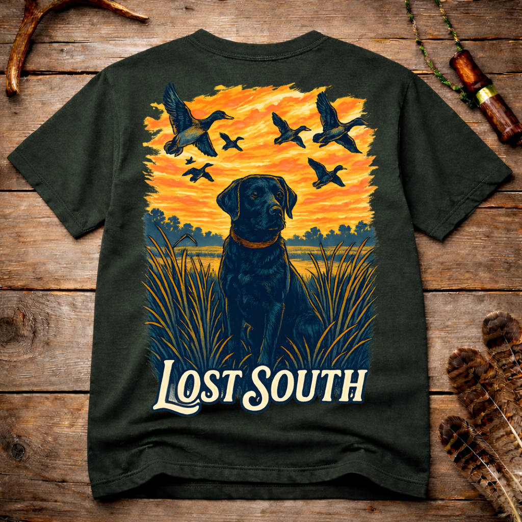 “Black Lab at Sunset” T-shirt