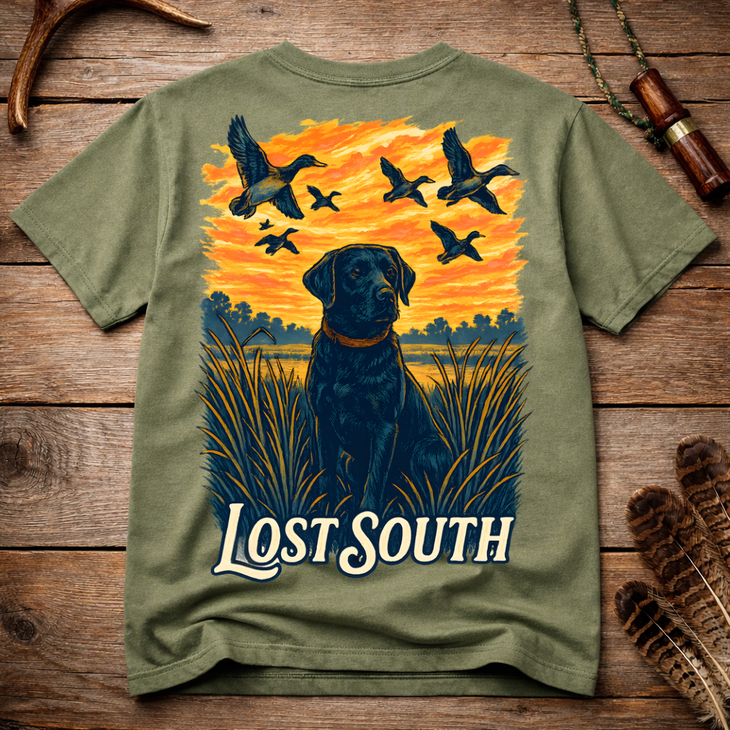 “Black Lab at Sunset” T-shirt