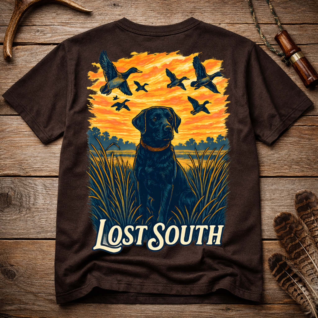 “Black Lab at Sunset” T-shirt